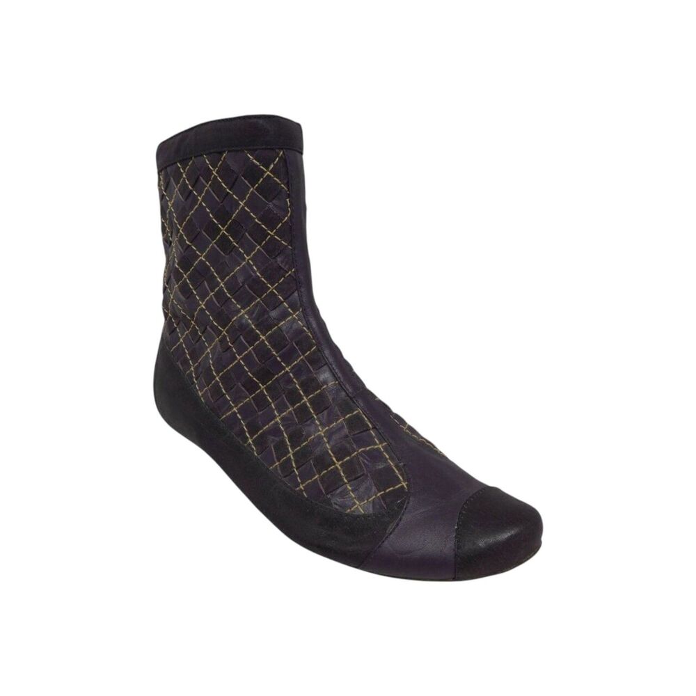 Jump for the People Britney Purple‎ Quilted Ankle Boots Y2K Vintage Women's 7